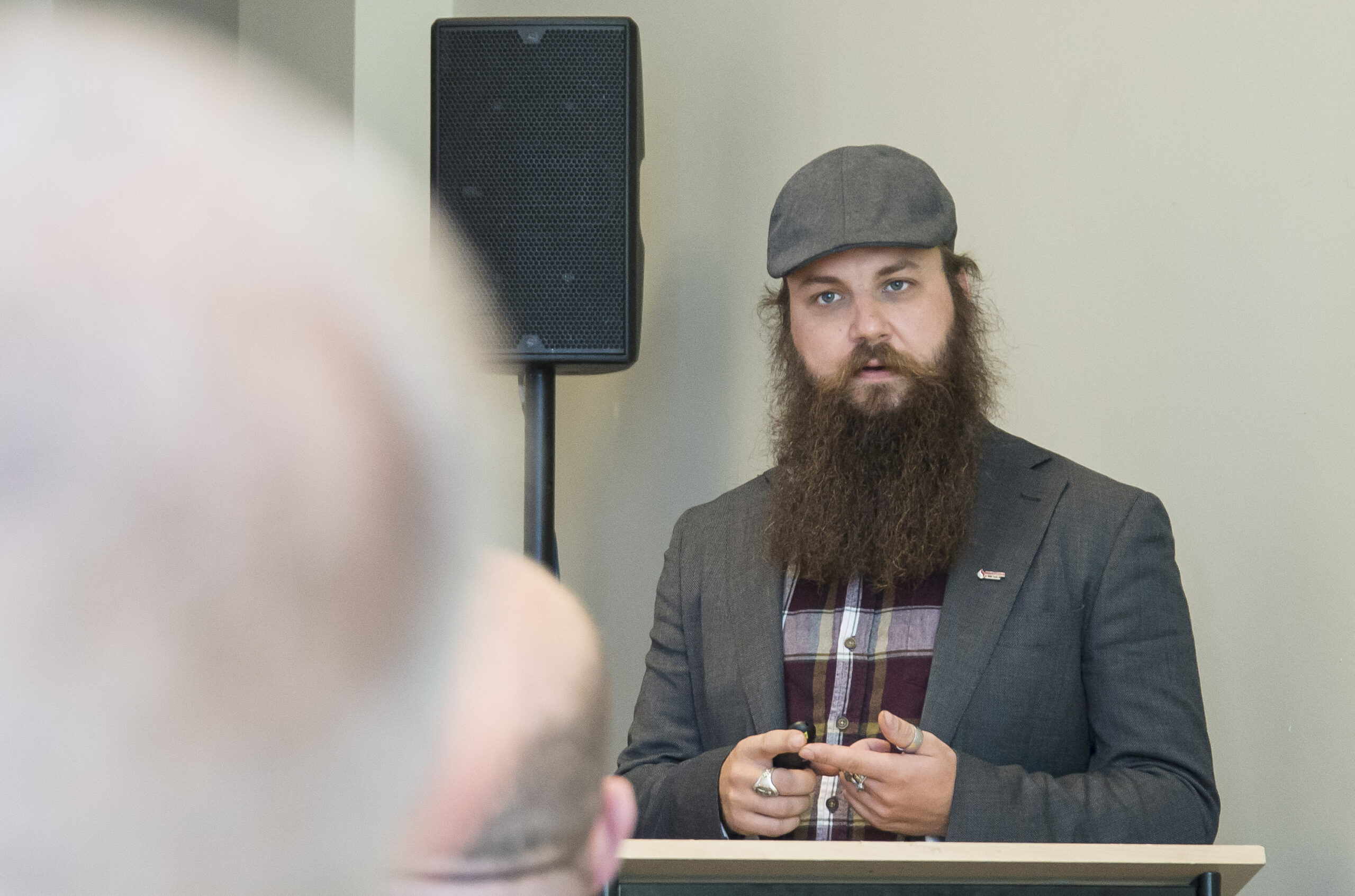 Henrik Fjeldsbø fra Industri Energi holdt innlegg på konferansen i Aberdeen. Foto: Atle Espen Helgesen