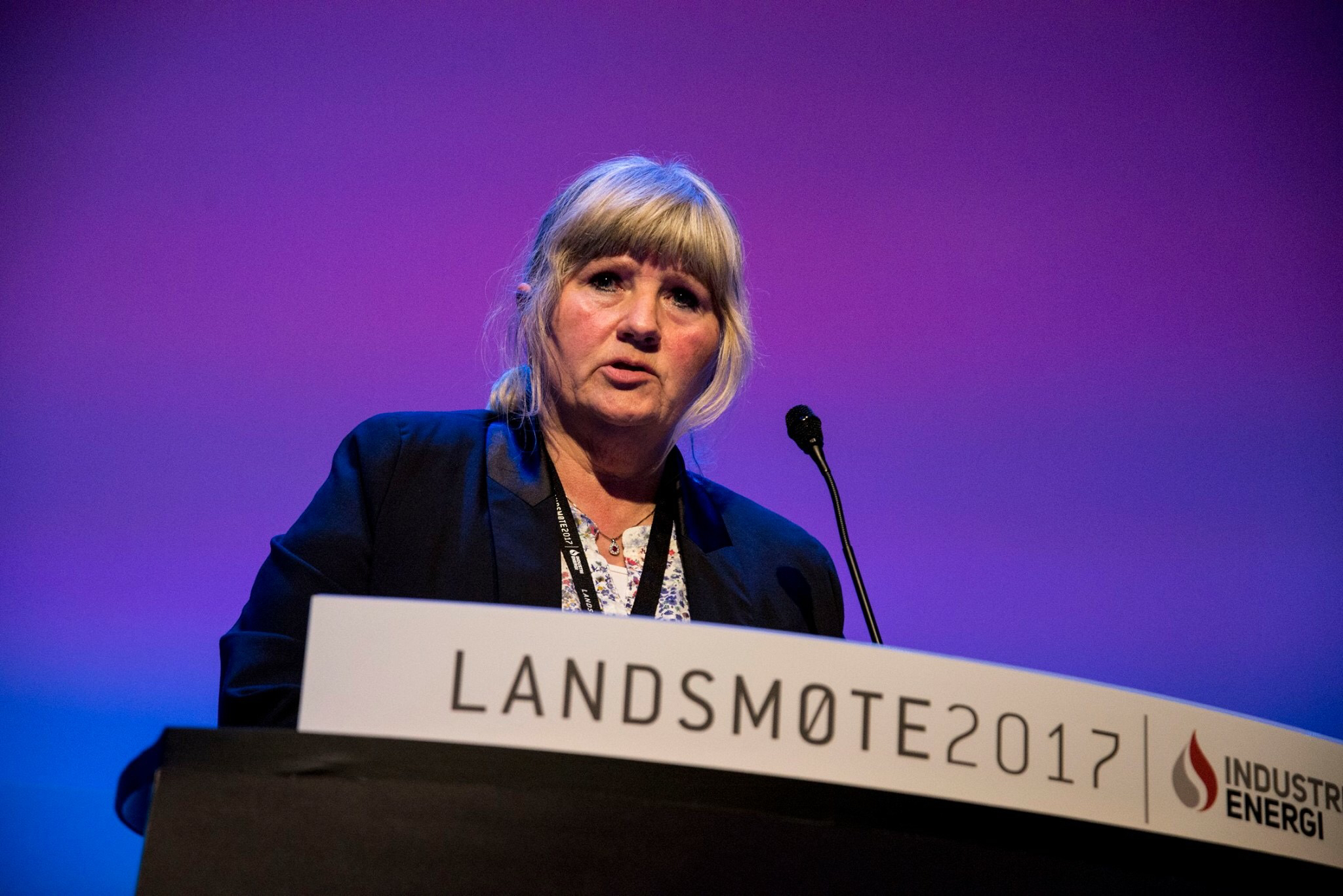 Solfrid Horne-Moe på Industri Energi sitt landsmøte 28.4 2017. Foto: Leiv Martin Green