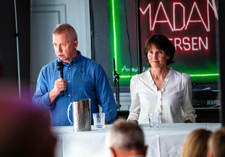 Frode Alfheim med videohilsen fra Arendalsuka